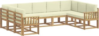vidaXL Conjunto De Sof&aacute;s De Exterior 9 Uds. Blanco Y Crema Vidaxl