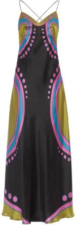La DoubleJ Romantic Eros Slip Dress - Dames - Maxi kleedjes - Veelkleurig - L - Satijn - Kleedjes