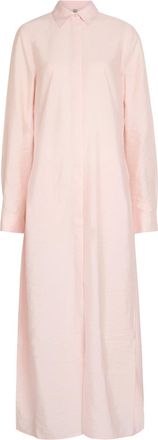 Toteme Crinkled Silk-blend Maxi Shirt Dress - Light Pink - 40 (UK12 / M)