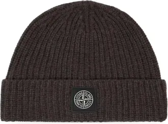 Stone Island Accessoires, Heren, Groen, ONE Size, Wol, Ribbelmuts van wol