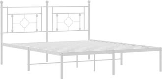 vidaXL Estructura Cama Sin Colch&oacute;n Con Cabecero Metal Blanco 160x200cm Vidaxl