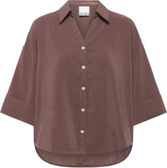 Ichi Shirts - Dames - Overhemden - Bruin - XS - Overhemden