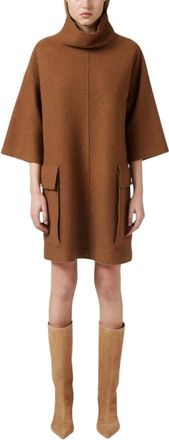 Iceberg Jersey Jurk - Dames - Korte kleedjes - Bruin - 2XL - Wol - Kleedjes