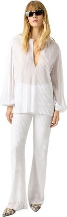 Missoni Straight-leg Trousers In Ribbed Viscose Lam&eacute; With Sequins in Green& Brown at Nordstrom, Size 38 It