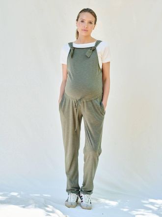 Envie de Fraise Umstands-Latzhose aus leichter Sweatware ENVIE DE FRAISE khaki