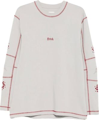 Roa T-shirt con cuciture a contrasto - Grigio