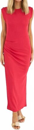 Michael Stars Calliope Power Shoulder Maxi Dress In Rumba