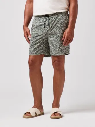 Stone Rose Skull Floral Swim Trunk in Olive at Nordstrom, Size Xxx-Large