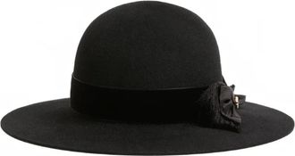 Valentino Garavani Vlogo Signature bow hat - women - Silk/Velvet/Fabric - 58 - Black