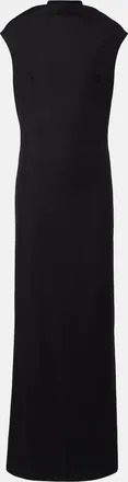 Brunello Cucinelli Monili draped wool-blend gown