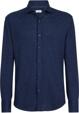 Brunello Cucinelli Jersey shirt in Navy Blue at Nordstrom, Size Xxx-Large Eu