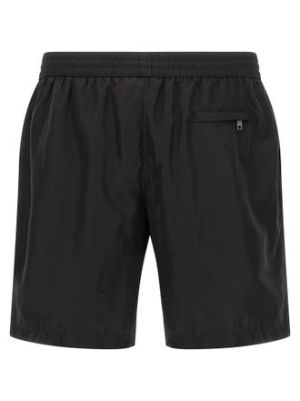 Dolce & Gabbana Logo-Plaque Polyamide Swim Shorts - Black