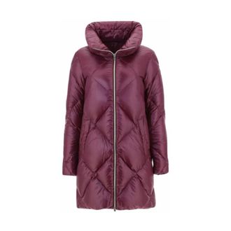 Herno Parkas, female, Pink, Size: 2XS Diamond Quilted Lightweight Jacket
