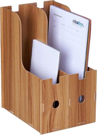 OEM Casete Para Revistas, 2 Compartimentos, Mdf, Oficina Y Escuela, Revistero Resistente De Pie, Marr&oacute;n