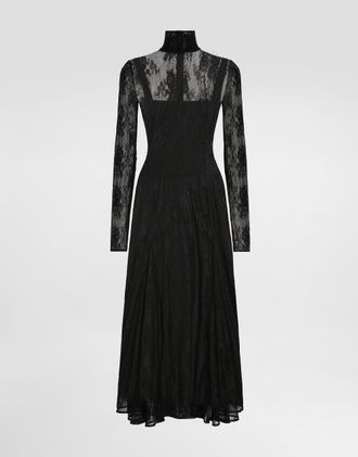 Dolce & Gabbana Chantilly Lace Dress - Woman Dresses Black 40