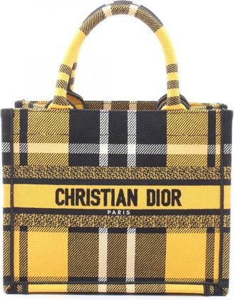 Dior Black Yellow Canvas Handbag Tote Bag (Pre-Owned)
