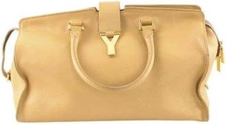Saint Laurent Pre-owned Cabas Femme - Dames - Vintage Handtas - Beige - ONE Size - Leer - Vintage