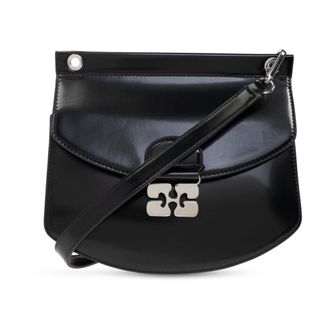 Ganni Cross Body Bags, female, Black, Size: ONE SIZE Apo G Crossbody Bag