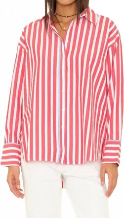 Xirena Gillan Button Shirt In Scarlet Stripe