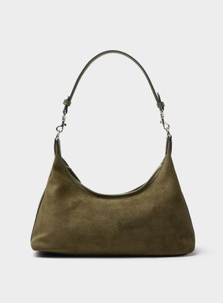 Simons Womens Velvety faux-suede shoulder bag