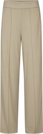 Mos Mosh Jacquard Lente Broek - Dames - Straight fit broeken - Beige - XL - Polyester - Broeken