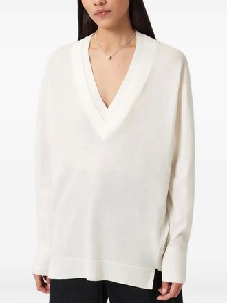 AllSaints Maglione Bern con scollo a V - Bianco