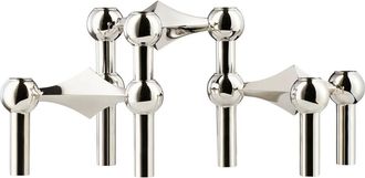 Stoff Nagel Kerzenhalter, Chrom (3er-Set)