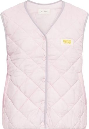 American Vintage Yupibam Quilted Vest - Dames - Bodywarmers - Roze - M/L - Leer - Jassen