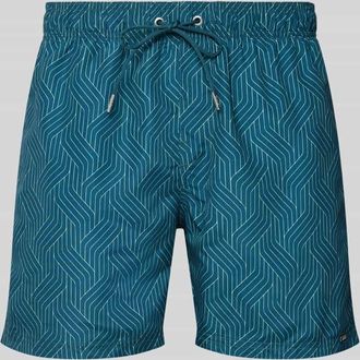 Schiesser Badehose im Allover-Look mit elastischem Bund in Tuerkis, Gr&ouml;&szlig;e XXL