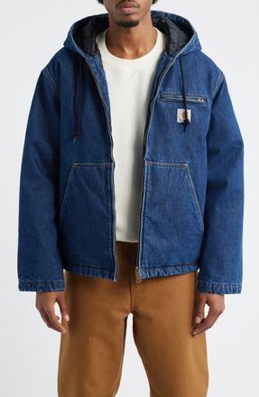 Carhartt Work in Progress Cleveland Hooded Jacket in Blue (Stone Washed) at Nordstrom, Size Xx-Large