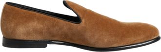 Dolce & Gabbana Brown Suede Slip On Men Loafers Formal Mens Shoes