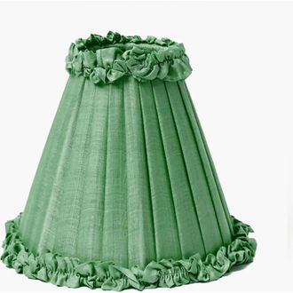 Mrs. Alice Frilled Silk Lampshade in Green at Nordstrom