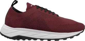 Kiton Sneakers Regular Textured 100% Handgemaakt - Heren - Sneakers - Rood - 43 1/2 EU - Wol - Schoenen