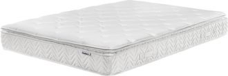 Beliani Colch&oacute;n De Muelles Embolsados Tejido De Bamb&uacute; Blanco 160 X 200 Cm 5 Zonas Medio Firme Funda Extra&iacute;ble Luxus