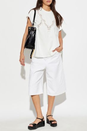 Stella McCartney T-shirt With Decorative Knit, Womens, White