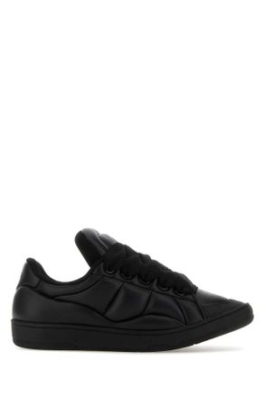 Lanvin Black Leather Curb Xl Sneakers