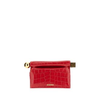 Jacquemus Pochette Rond Carr&eacute; - female - Jacquemus - Clutches - Red - ONE SIZE - Bags