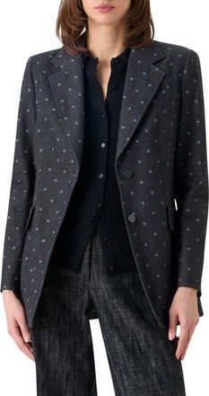 Akris Dots on Denim Blazer in Black Denim at Nordstrom, Size 14