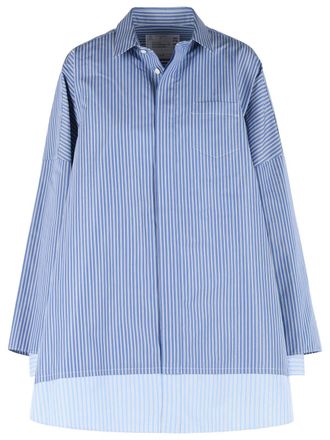 sacai Light Blue Cotton Blend Shirt