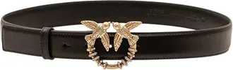 Pinko Black Love Birds Solid Belt