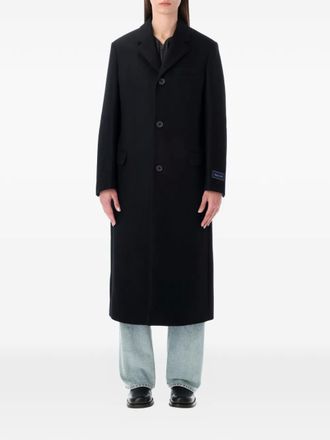 Sporty & Rich signature logo wool coat - Black