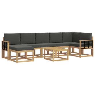 vidaXL Conjunto De Sof&aacute;s De Exterior 8 Pcs Blanco Y Antracita Vidaxl