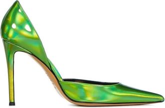Alexandre Vauthier Metallic green exaggerated point toe heeled pumps Size 39