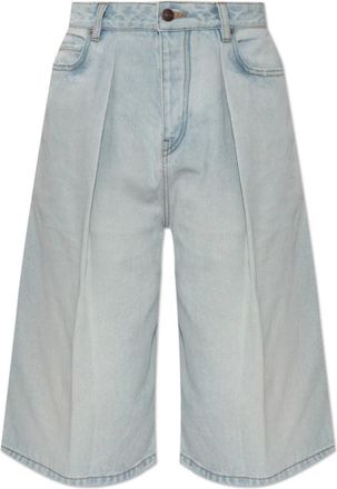 Balenciaga Denim Shorts, female, Blue, Size: W24 Raw Edge Denim Shorts