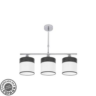 Fabrilamp Fabrilamp Lampara Cloe 3xe14 Cromo/blanca-madera Negra Regx55x14 Cm