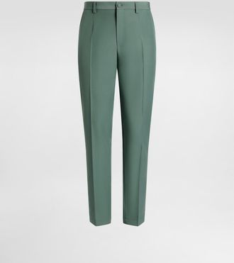 Dolce & Gabbana Wool Poplin Trousers - Man Green 48