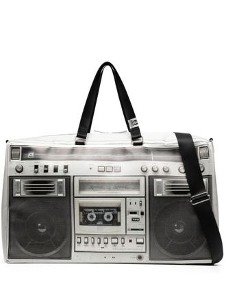 Miharayasuhiro Borsa tote con stampa Boombox - Grigio