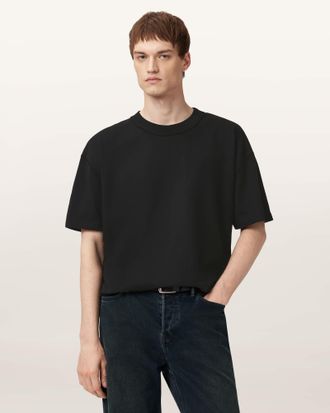 AllSaints Nero Mock Neck Short Sleeve T-Shirt