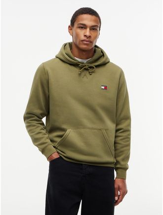 Tommy Hilfiger Mens Tommy Jeans Badge Hoodie - Dark Greenery - XXL