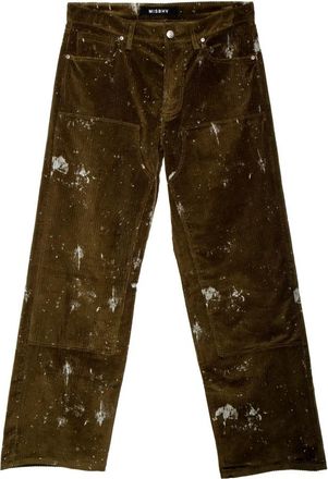 Misbhv Witte Spetter Straight Leg Broek - Heren - Straight fit broeken - Groen - L - Broeken